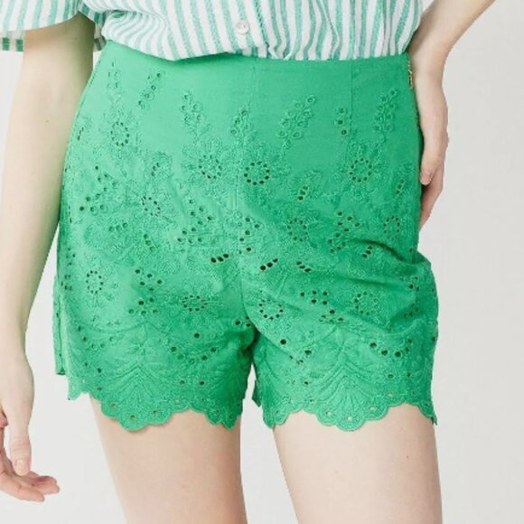 Draper James Pants - Draper James Green Eyelet Shorts
